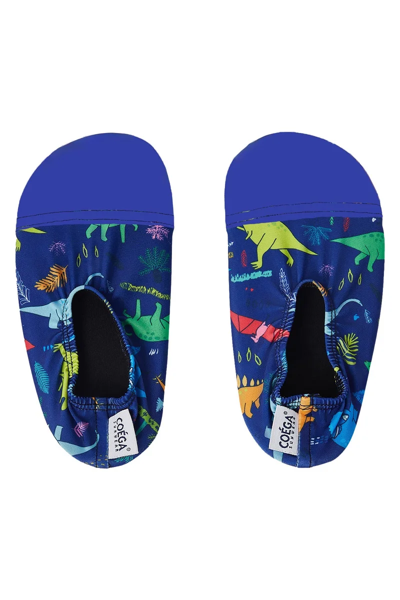 COEGA  Unisex Baby/Kids/Youth Pool Shoes Kids - Blue Playing Dinos